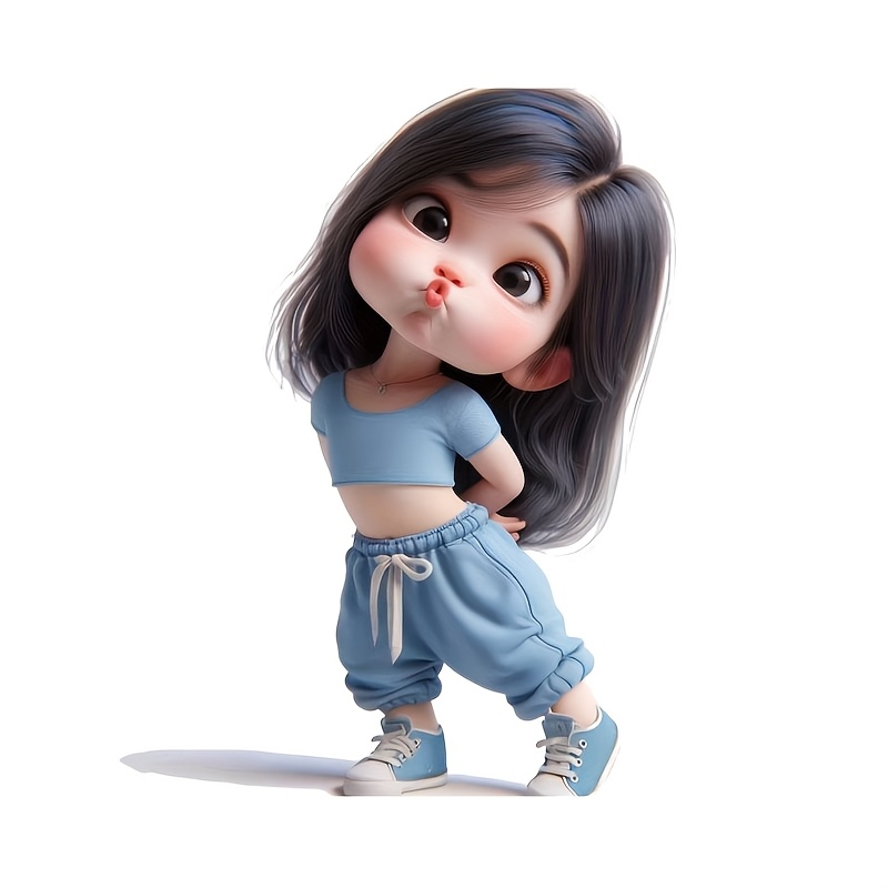 Laptop Accessories Girls - Cute Cartoon Girl Waterproof Vinyl Sticker