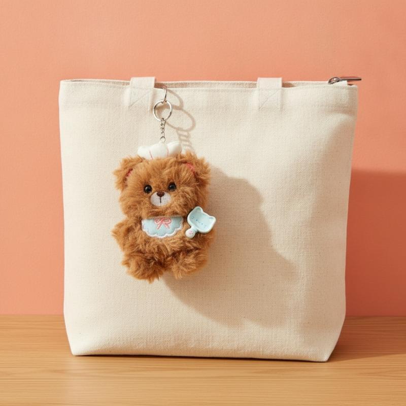 Laptop Accessories Girly - 1Pcs Soft Plush Chef Bear Keychain