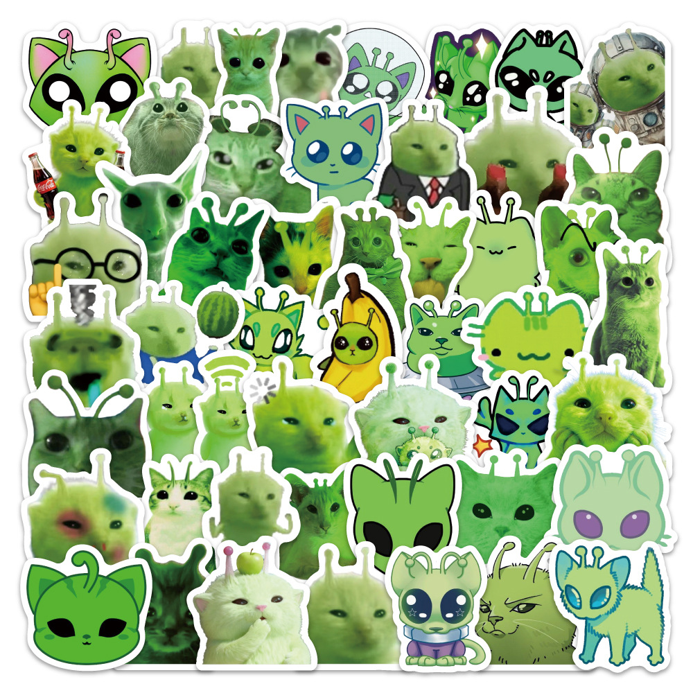 100pcs Fun Alien Cat Emoji Sti - Laptop Accessories Stickers recension och pris