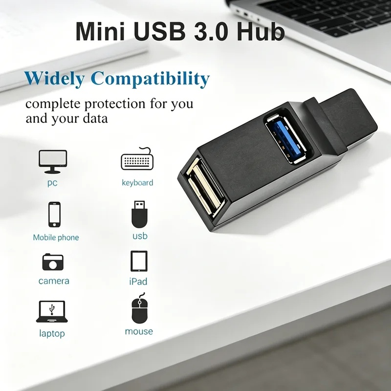 USB 3.0 2.0 Rotatable 3 Ports  - Laptop Accessories For Programmers recension och pris