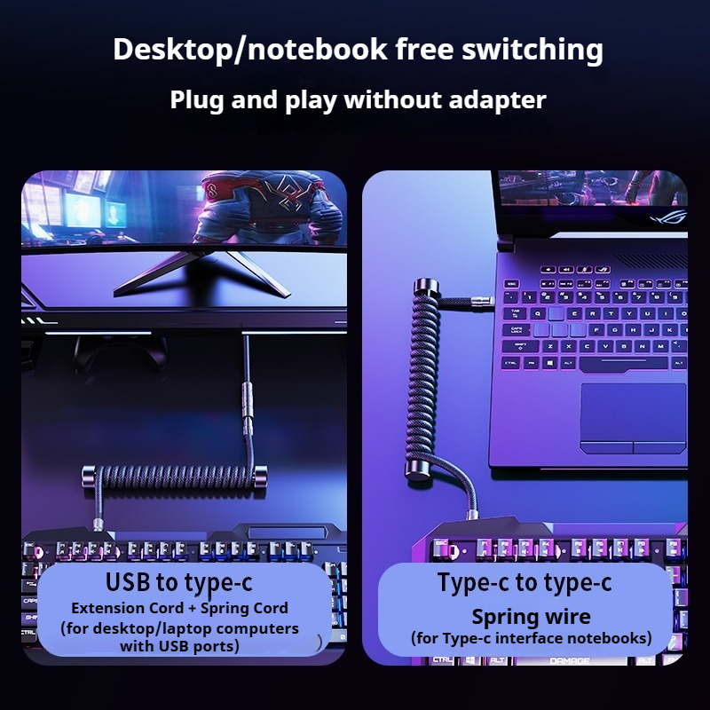 Eary 1.2m Coiled Keyboard Cabl - Laptop Accessories For Programmers recension och pris