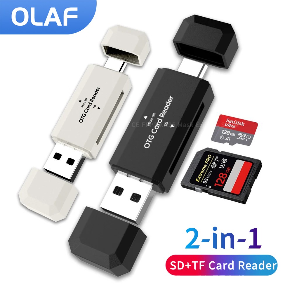 2 in 1 Type C SD TF Card Reade - Laptop Accessories For Programmers recension och pris