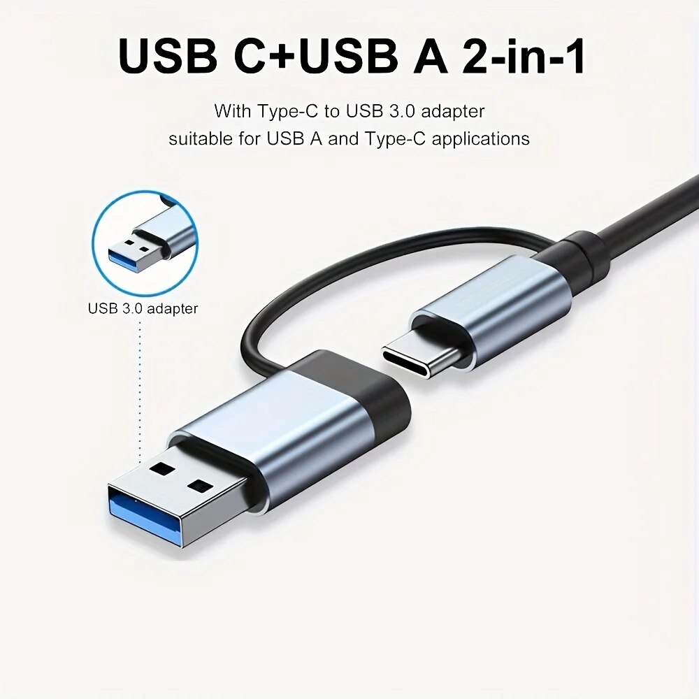 2 In 1 USB3.0 Hub 7 Port Type  - Laptop Accessories For Programmers recension och pris