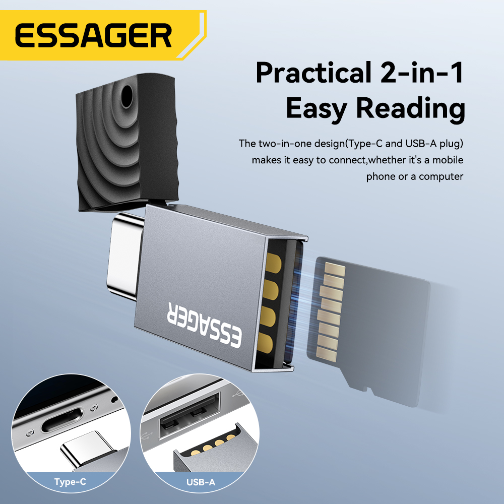 Essager 2 in 1 TF SD Card Read - Laptop Accessories For Programmers recension och pris