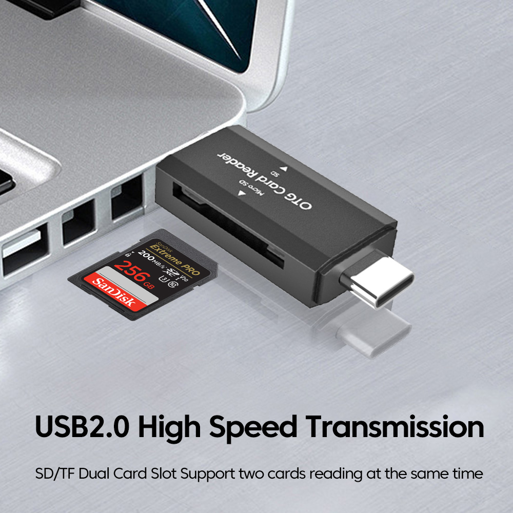 2-in-1 USB2.0 Card Reader SD T - Laptop Accessories For Programmers recension och pris